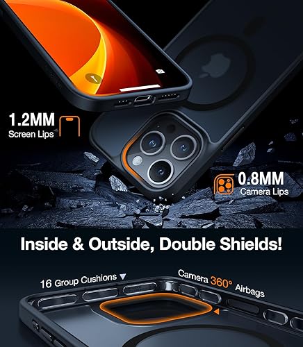 Miniatura 5 de TORRAS Funda magnética a prueba de golpes para iPhone 12 Pro  iPhone 12, probada contra caídas de grado militar compatible con MagSafe translúcida