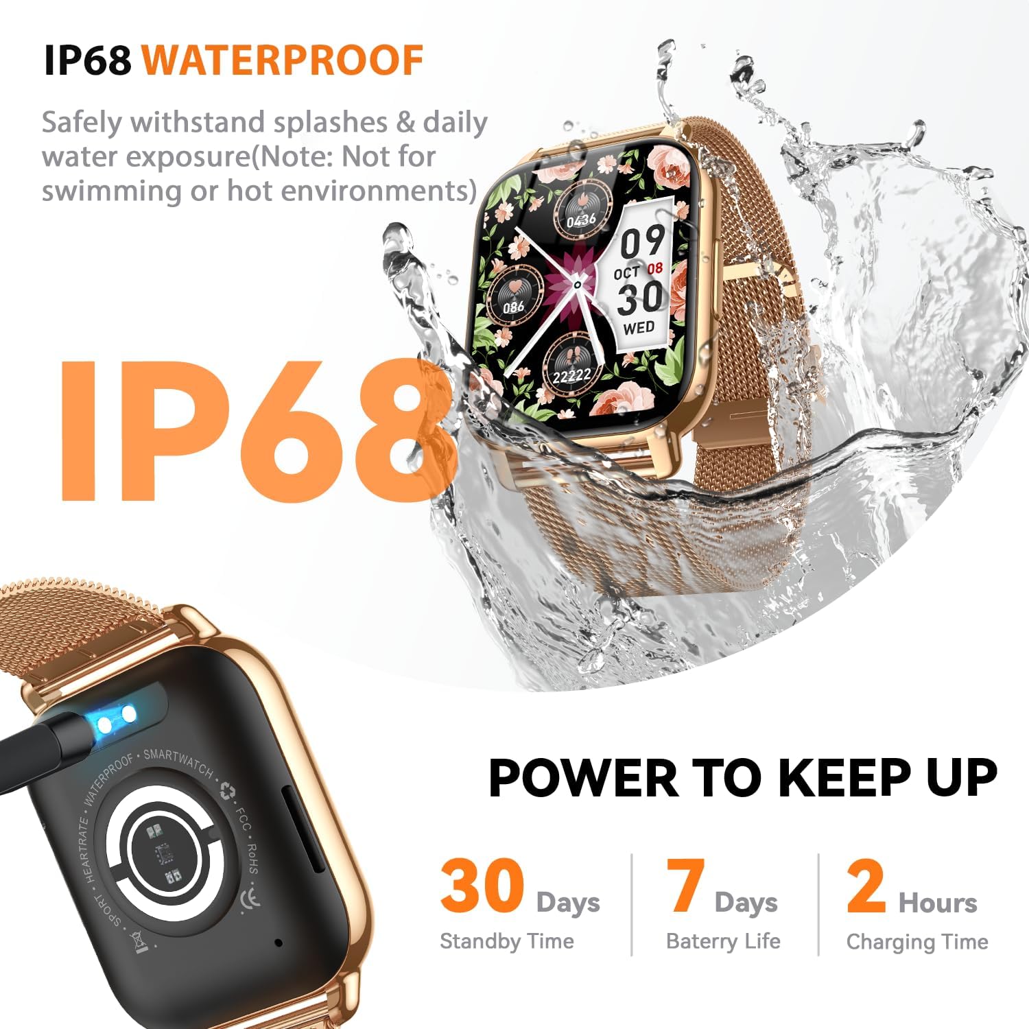 Smart Watch for Women, Fitness Tracker with Bluetooth Calls & AI Voice Control, 1.85’’ HD Screen, Heart Rate/SpO2 Monitor, Sleep Tracker, Compatible with Android iOS (Gold) 6 71SWZWrloRL. AC SL1500