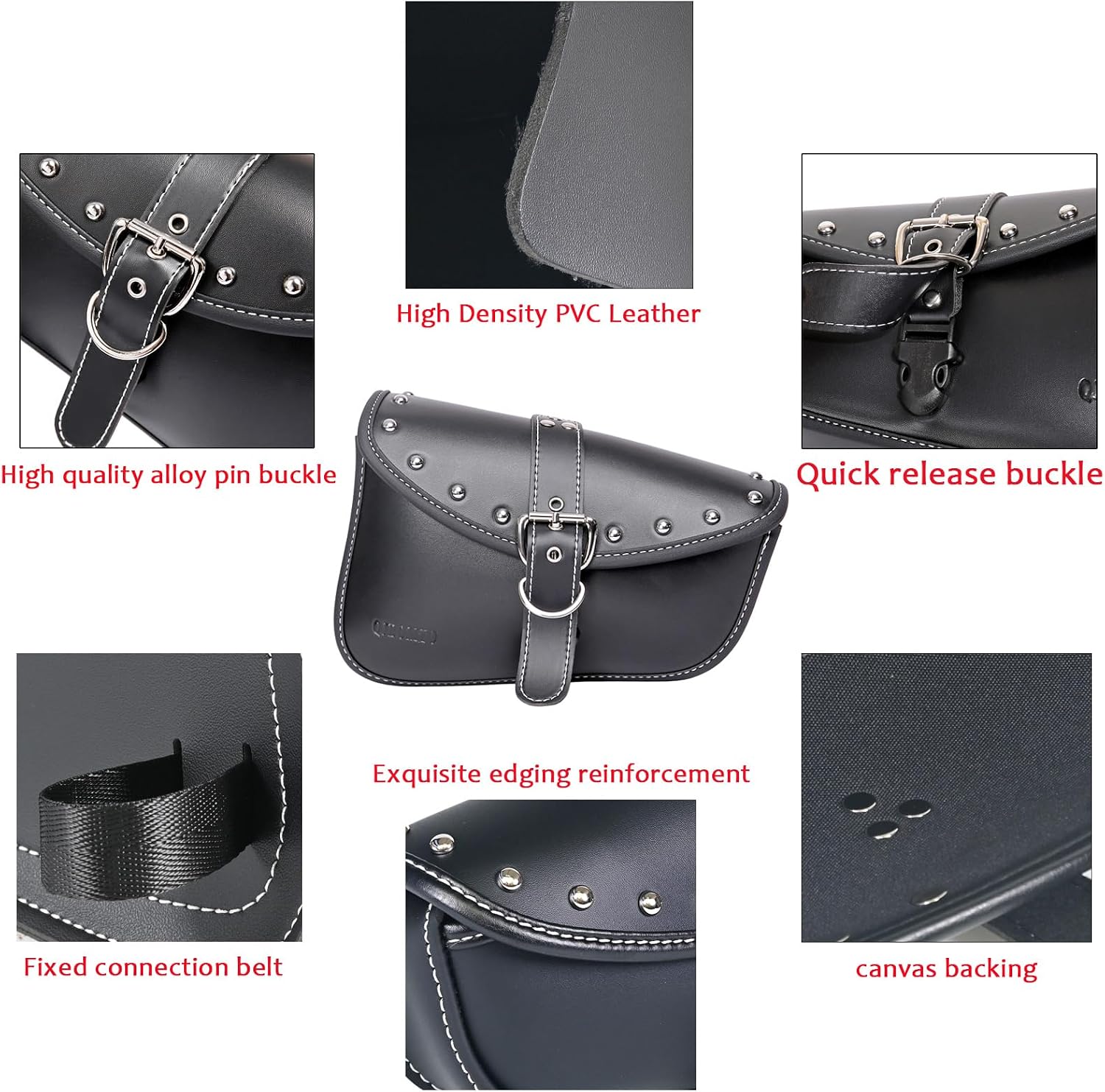 Motorcycle Saddle Bags Side Bags - Saddlebags Softail Pvc Leather,Waterproof, Side Tool Bag, Universal Storage Tool Bag for Motorbike (right Side)