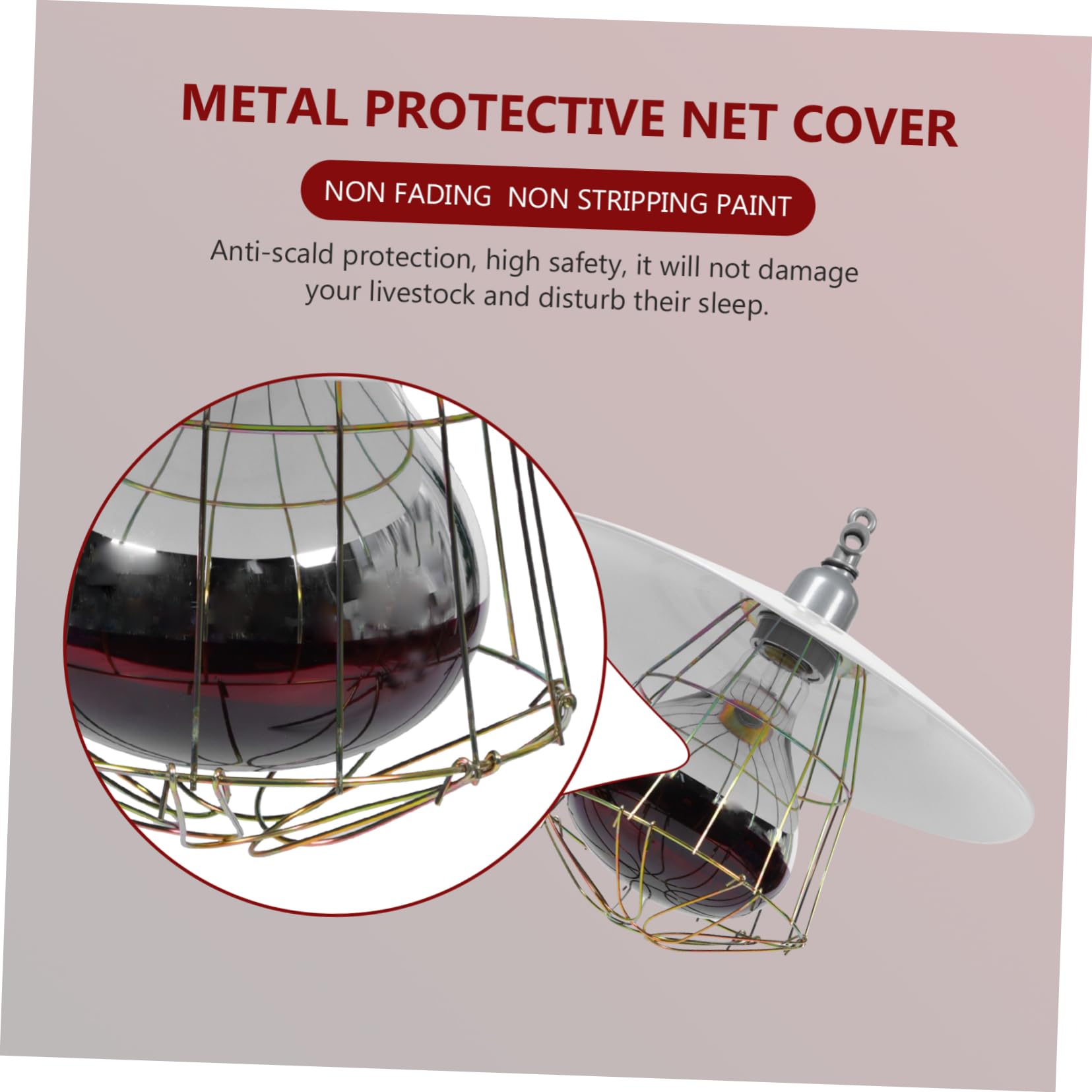 NOLITOY Sichere Wärmelampe für Nutztiere, Metall Aluminium, 1 Stück