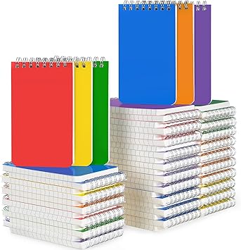 Pocket Notebook Bulk 3x5 Inch, 60 Packs Mini Top Bound Spiral Notepad with Lined Pages, Memo Pads 6 Colored 60Sheets/120Pages 80GSM, Small Notepads for Office, Work, College, Home, Travel
