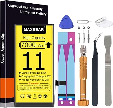 MAXBEAR [7000mAh] Battery for iPhone 11, 2023 New Version 0 Cycle Ultra High Capacity Battery Replacement for iPhone 11 6.1" Model A2111, A2221, A2223 with Repair Tool Kit