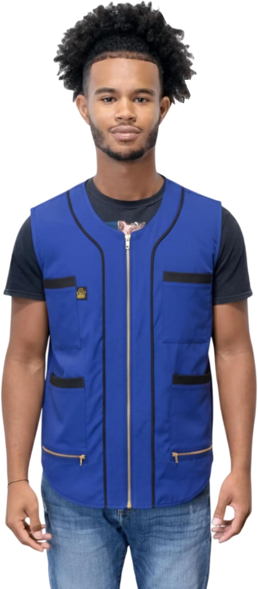 King Midas Empire Barber Vest, Men's Hair Water And Water Repellent Vest For Barbers