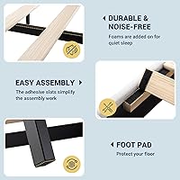 Vista 8 de Allewie Base de cama de plataforma de terciopelo tamaño Queen con cabecera acolchada vertical con respaldo alado, fácil montaje, almacenamiento