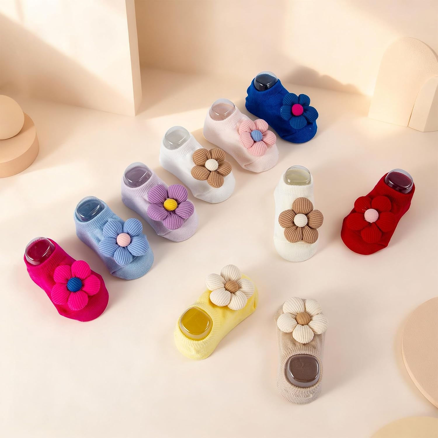 Baby Girl Socks Cute Flower Animal Non-Slip Grip Cotton Ankle Socks for Babies Infants Girl Baby Gifts for Girls