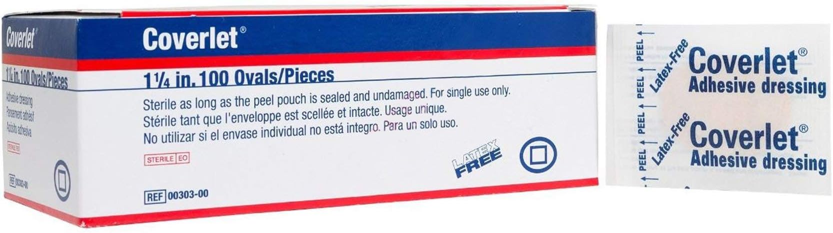 BSN Medical/Jobst 00303 Coverlet Fabric Spot Adhesive Bandage, latex-free Oval, 1.25 inch Size