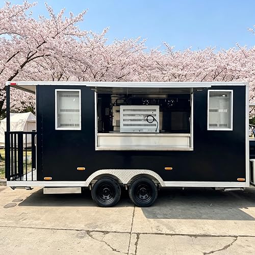 Multifunction Stainless Steel Design Food Trailer Fully Equipped Mobile Snack Food Truck with Full Kitchen Food Concession Trailers for Sale Food Truck Equipment