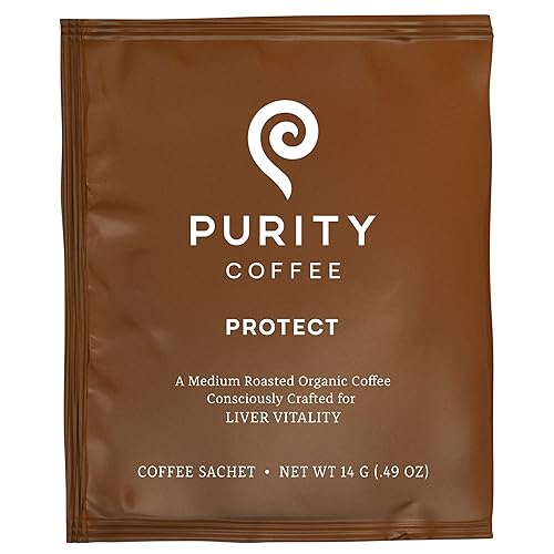 Purity Coffee PROTECT - Paquete de una sola porción de arábica orgánico certificado por USDA, certificado orgánico de grado especial, probado por