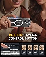 Vista 772 de Miracase Funda magnética para iPhone 14 de 6.1 pulgadas, protector de pantalla de vidrio templado integrado + protector de lente, compatible