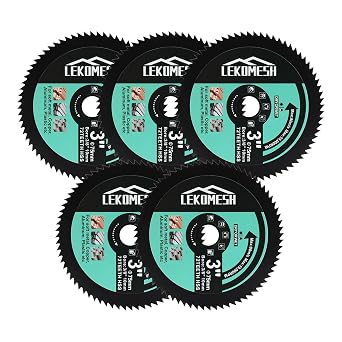 HSS Circular Saw Blade - 5pcs 3In/75mm x Arbor 3/8In/10mm Cutting Discs for Wood, Copper, Aluminum, Plastic and Soft Metal