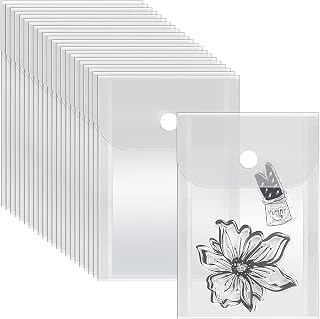 Vmiapxo 40 Pack Stamp and Die Storage Pockets with Snap Closure,3" x 5"