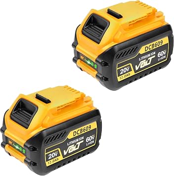 2 Pack 12.0Ah Replacement for DeWalt FlexVolt 20V/60V Max Battery Compatible with DCB606, DCB609, DCB612, DCB200, DCB205, DCB206 Cordless Power Tools