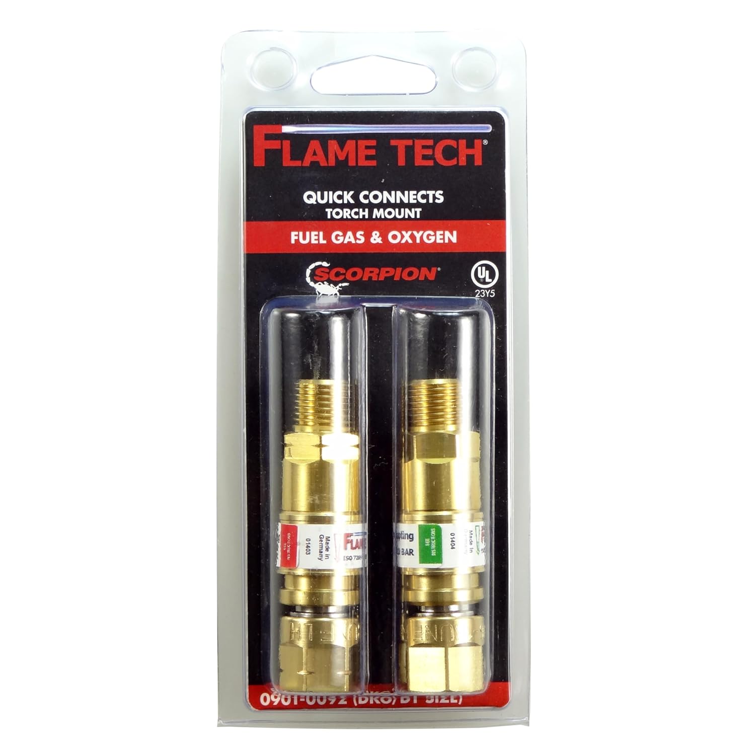 Flame Tech Quick Connector Set, Long-Lasting Stainless Steel Pin Connection, Torch-Type Quick Connector, Ideal Tool Kit for Oxy-Fuel, Size 9/16", Tested in the USA