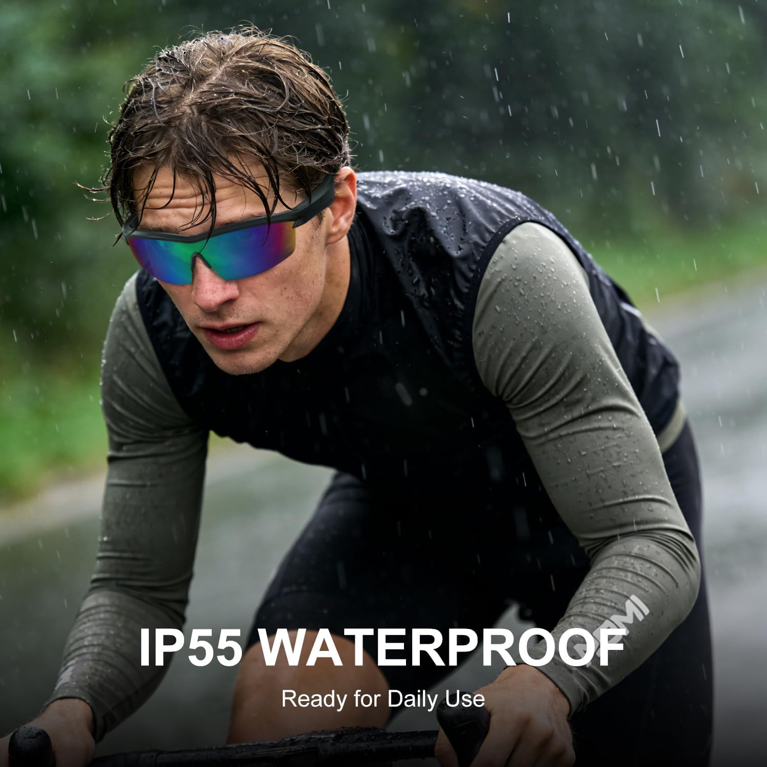 Bluetooth Audio Smart Glasses for Cycling Running Driving | Polarized Sports Sunglasses with Open-Ear Speakers, Hands-Free Calls, Voice Assistant, UV Protection, IPX5 Waterproof for Hiking Fishing