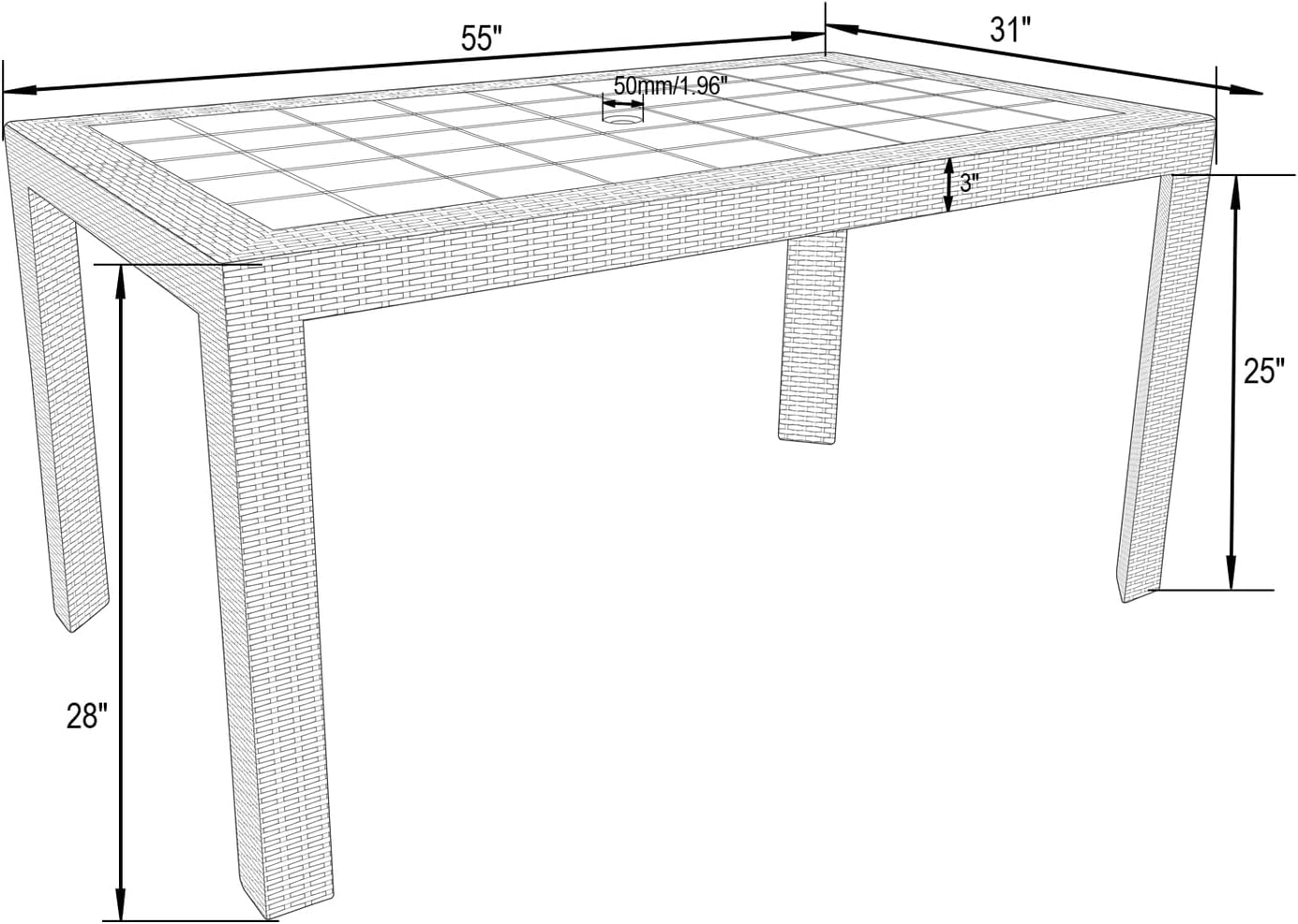 HomeStock TV Stand 46 Inch Black Oak Entertainment Center - Sturdy 4-Tier Media Console - Living Room TV Unit