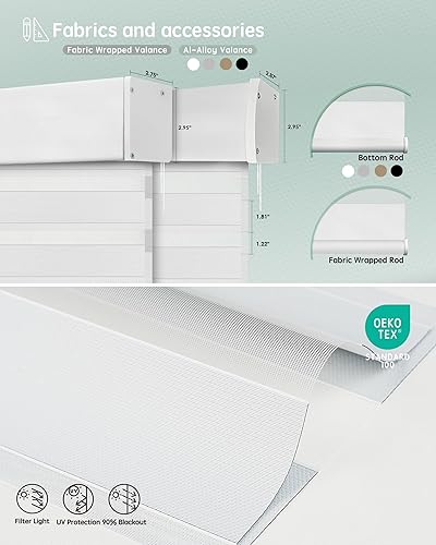 Miniatura 95 de Yoolax Persianas motorizadas con control remoto, persianas motorizadas de cebra compatibles con Alexa, persianas motorizadas de privacidad, 70%