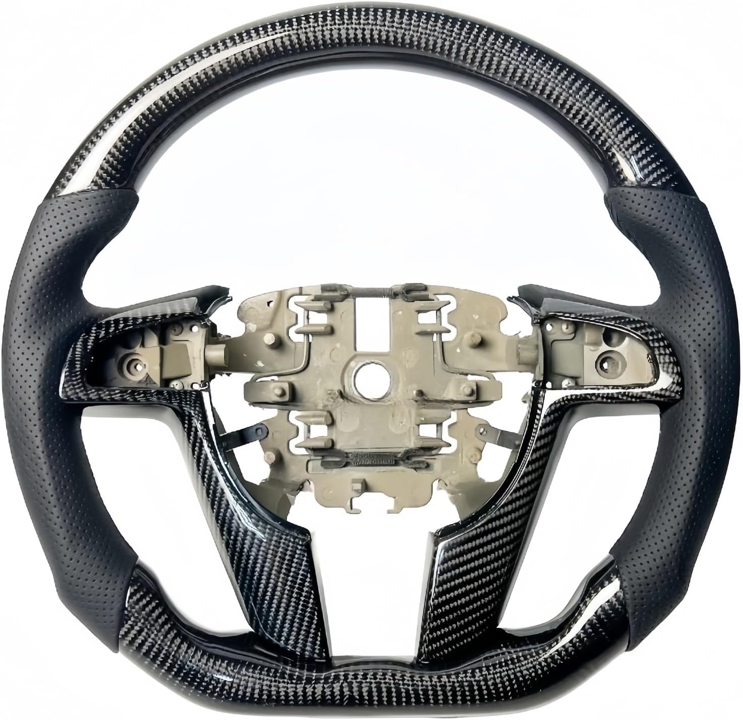 Carbon Fiber Steering Wheel Compatible With Pontiac G8 2008 Nappa Perforated Leather Grip
