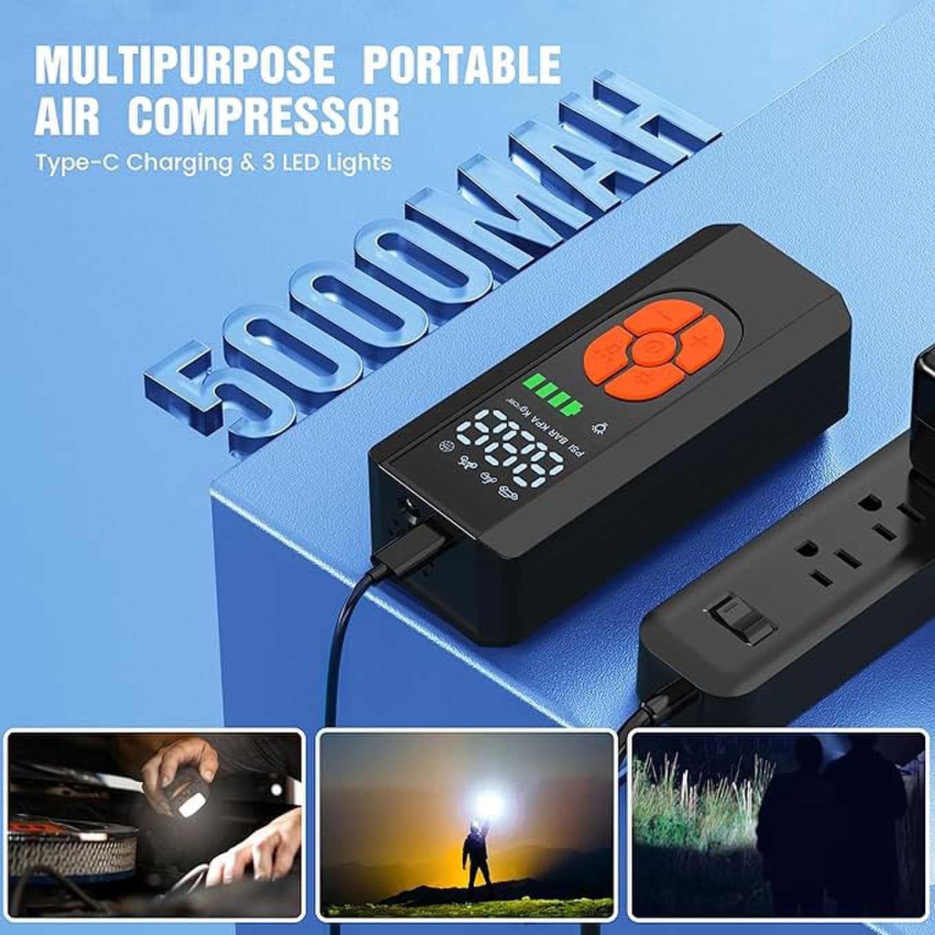 Jump Starter, Car Battery Jump Starter, Battery Jumper Starter Portable Jump Box, 12V Portable Car Jump Starter with LED Light