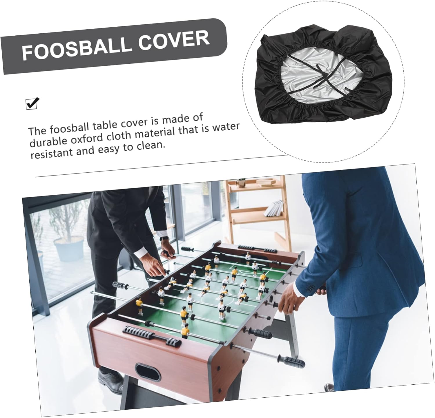 WOONEKY Foosball Table Cover Oxford Cloth Water Resistant Easy Clean Daily Use Foosball Protector