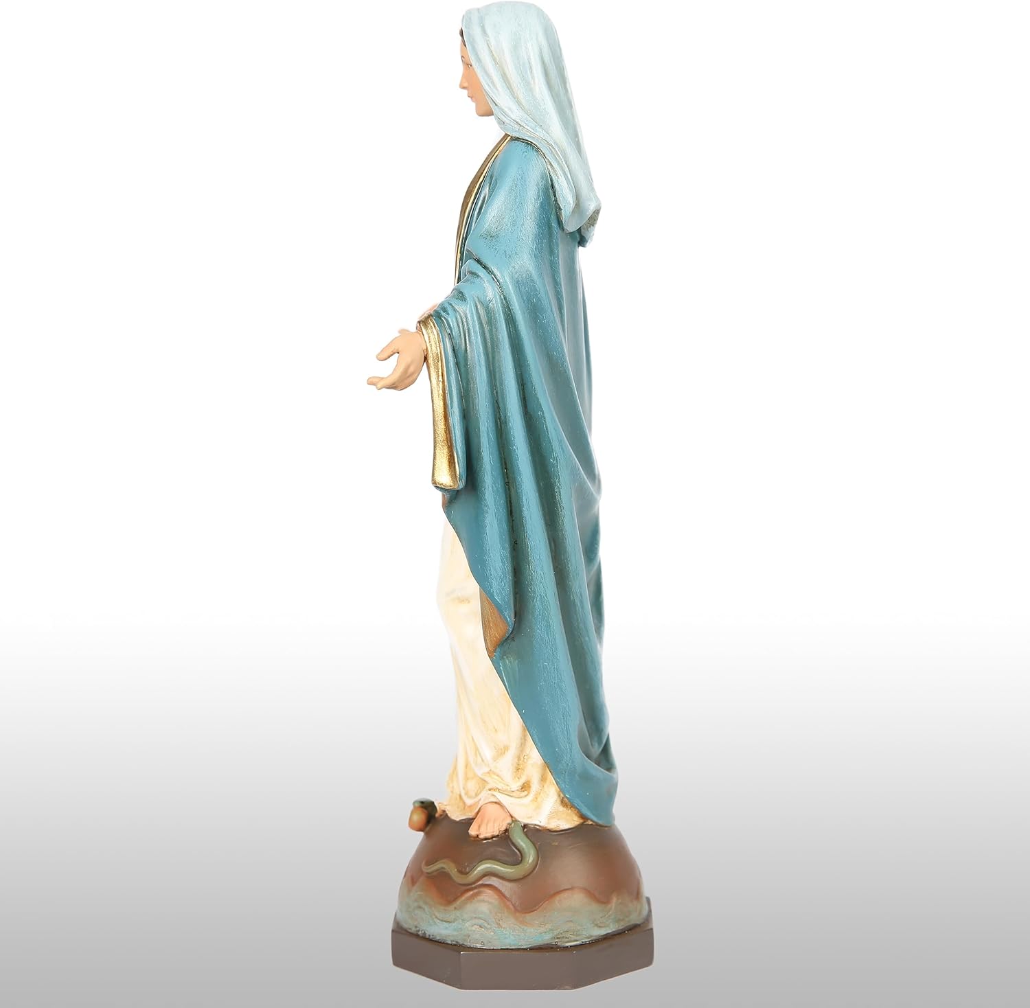 BC Catholic Our Lady of Grace Statue, 7" H Holy Mother Virgin Mary Figure, Religious Gfit of Home Decor, Hand Painted by Buildclassic