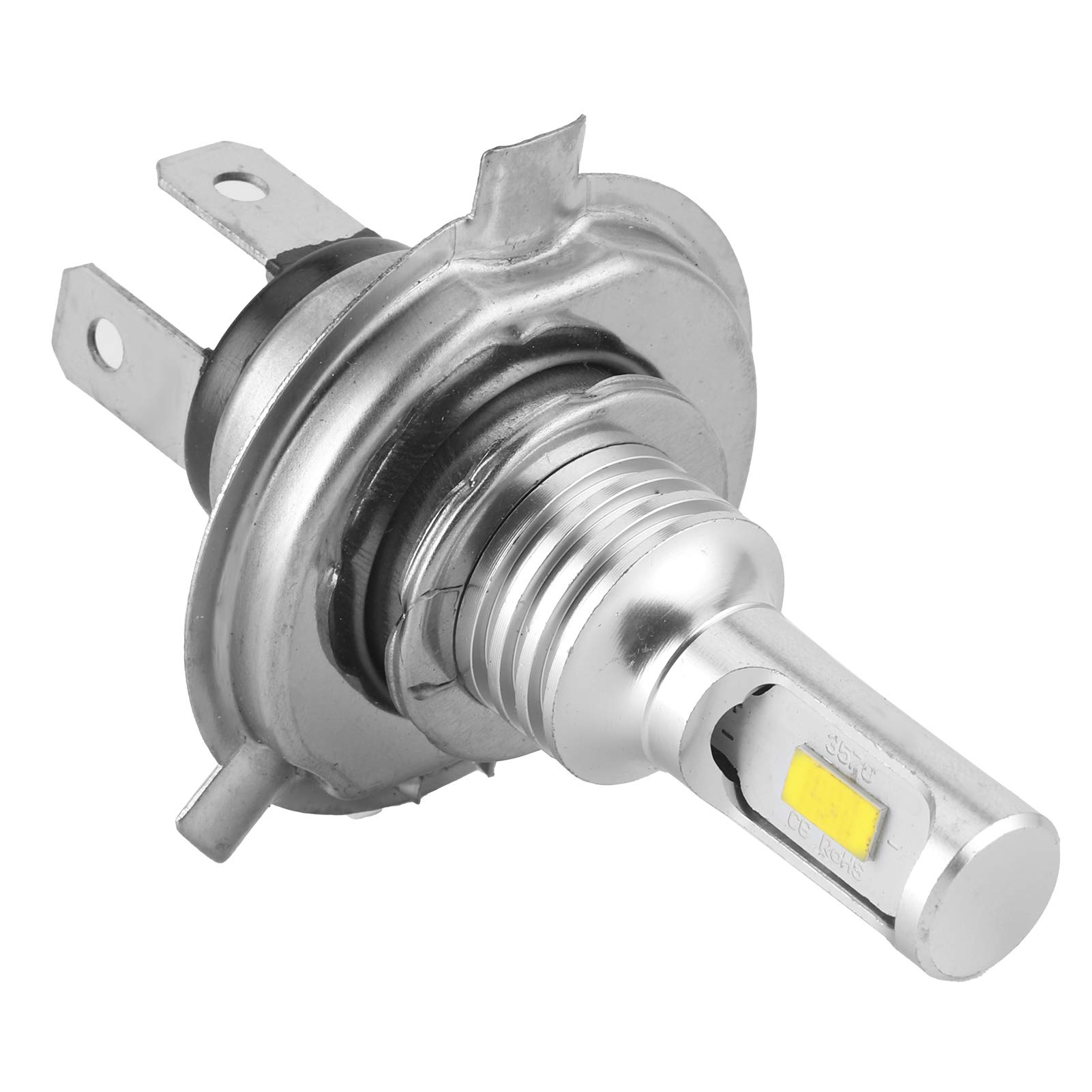 Walmeck Bombilla LED 3570, Chip LED para Faros, 12V 24V 80W, Antiinterferencias, Plug and Play, DC 12V-24V, para Luces Antiniebla o Faros, con Enchufe H4 (Amarillo)