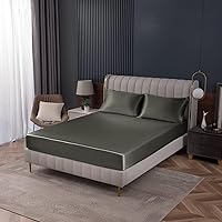 Vista 11 de Homiest Sábanas Bajeras de Satén Negro Tamaño Full con Bolsillo Profundo, Lujo y Ultra Suave, Ropa de Cama Individual, Vendidas por Separado