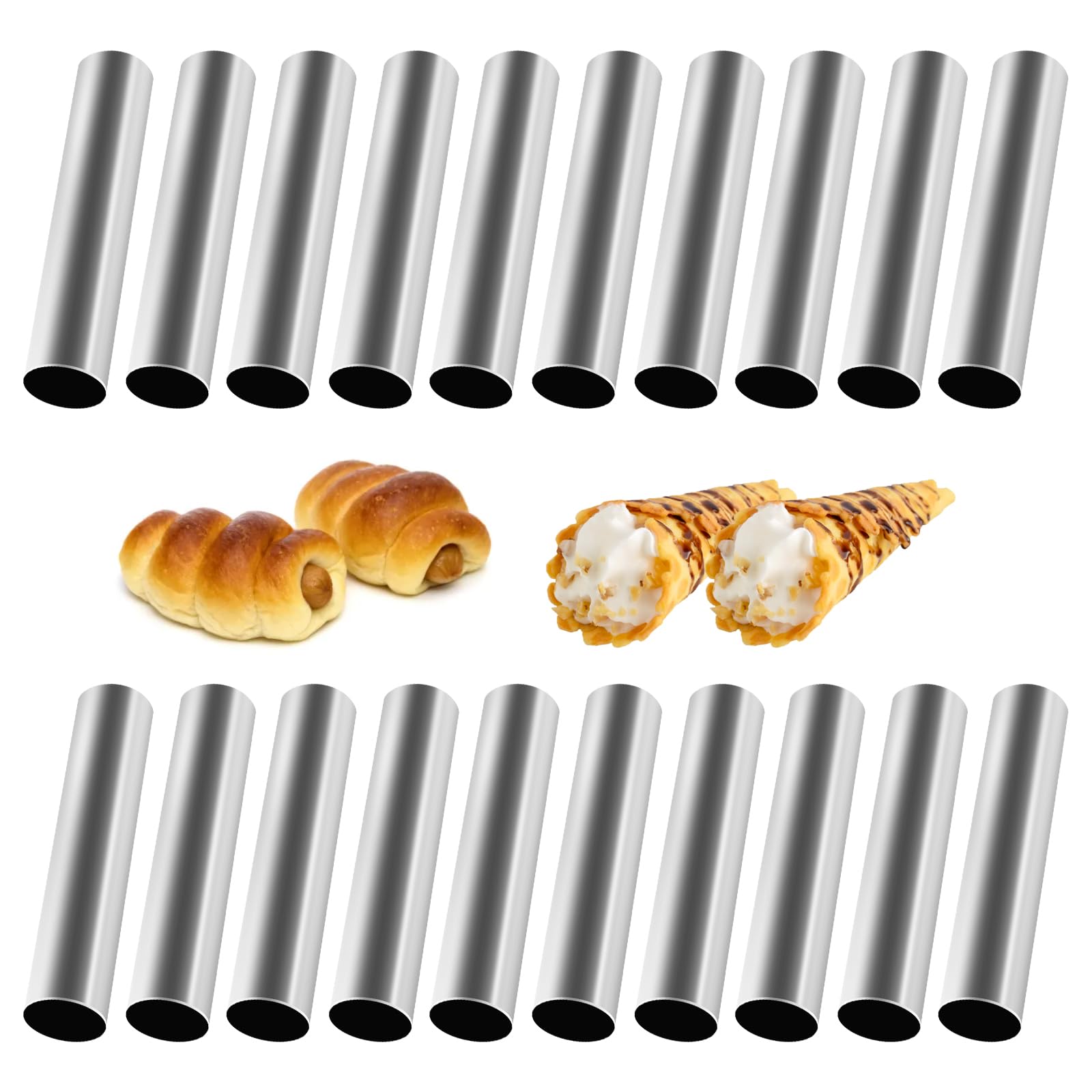 Set Stampo Per Cannoli E Croissant In Acciaio Inossidabile – Forme Coniche E Tubolari Per Pasticceria Fai Da Te