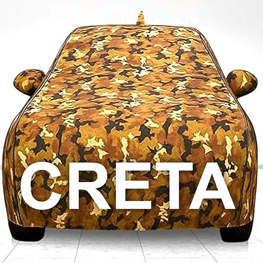 Waterproof Car Cover for Hyundai Creta UV &amp; Weather Protection, Soft Cotton Lining, Windproof Elastic Hem, Adjustable Buck...