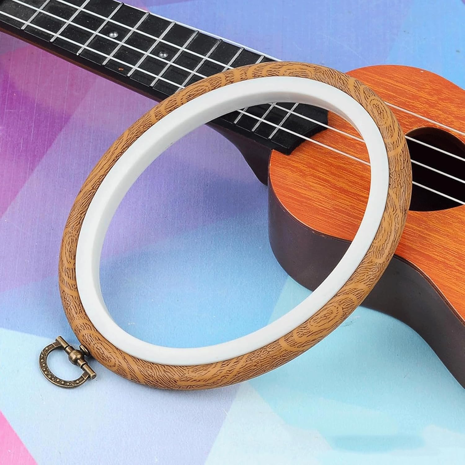 KRILLIQ Embroidery Stand Set of 6 Round Embroidery Frame Embroidery Display Hoop Rubber Hoops Ring Plastic Cross Stitch Supplies for Quilting Needlecraft