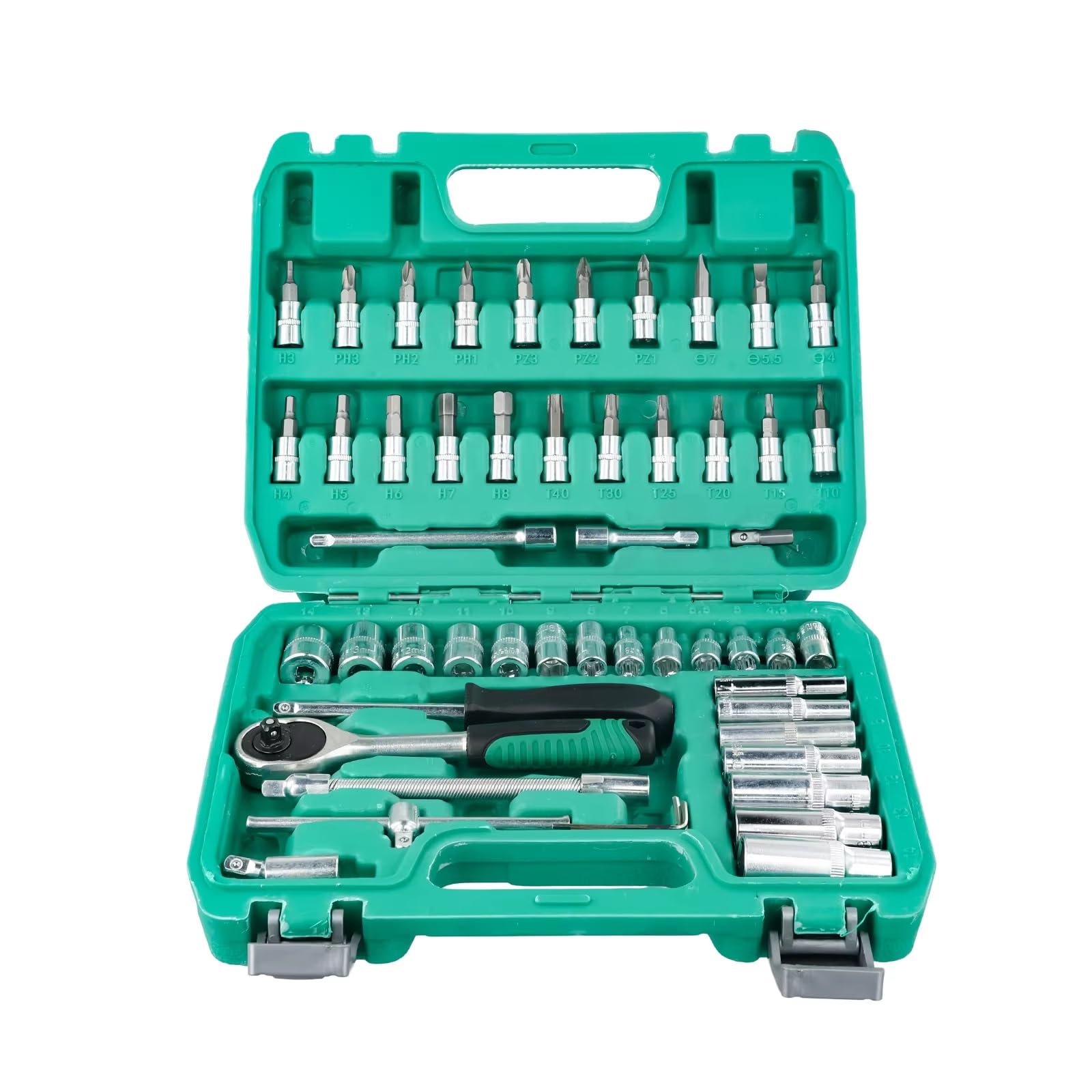 Set attrezzi da officina 53 Pz Chiave A Cricchetto Cassetta Degli Attrezzi 1/4 Pollici Drive Socket Set Strumento Riparazione Auto Kit Combinazione Strumento Riparazione Auto