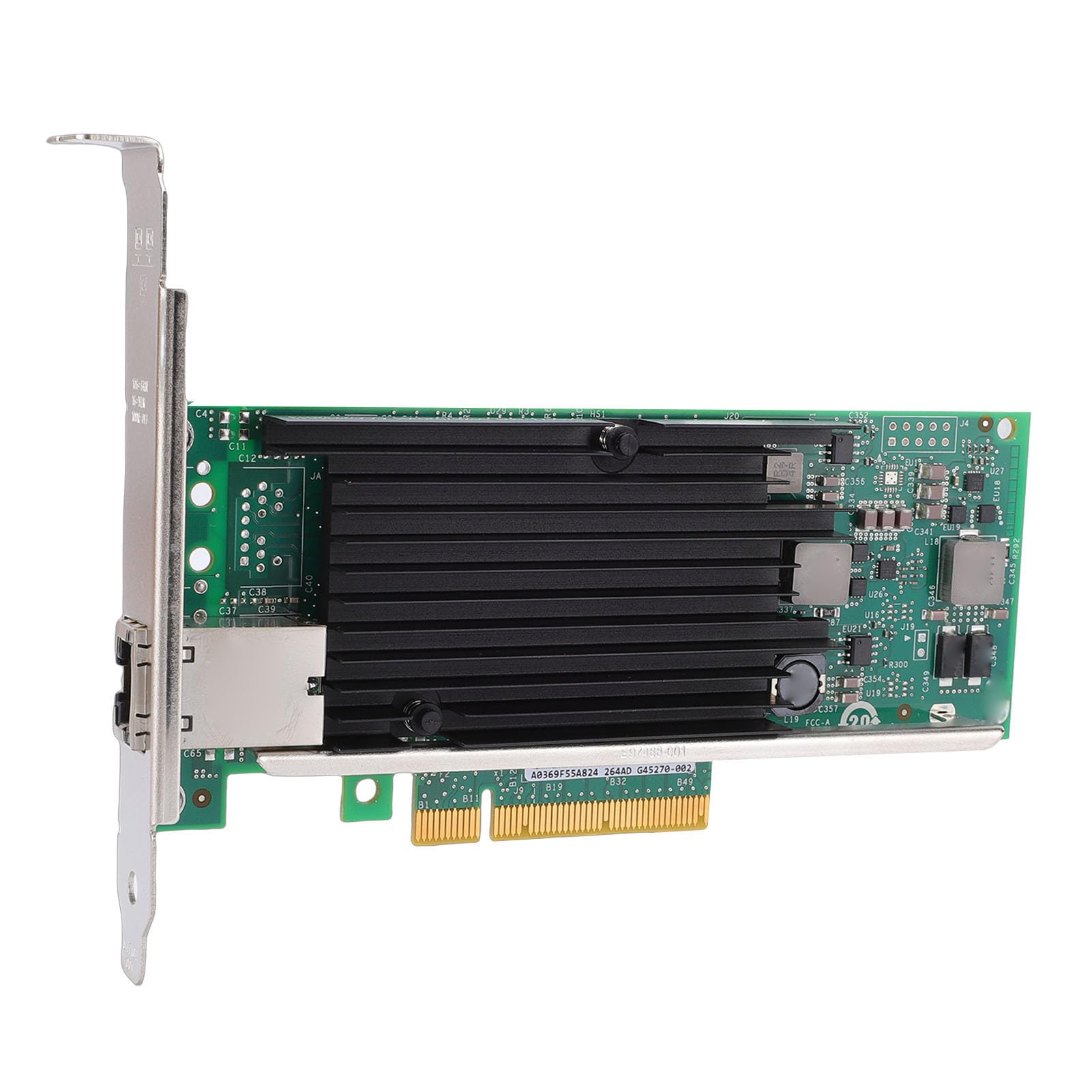 Fockety Scheda di Rete da 10 Gb, Controller X540-T1 Tecnologia Intelligent Offload Adattatore Ethernet PCIe 2.0 X8, Porta RJ45 100 MbE 1 GbE 10 GbE con Design di Dissipazione del Calore per i Dati