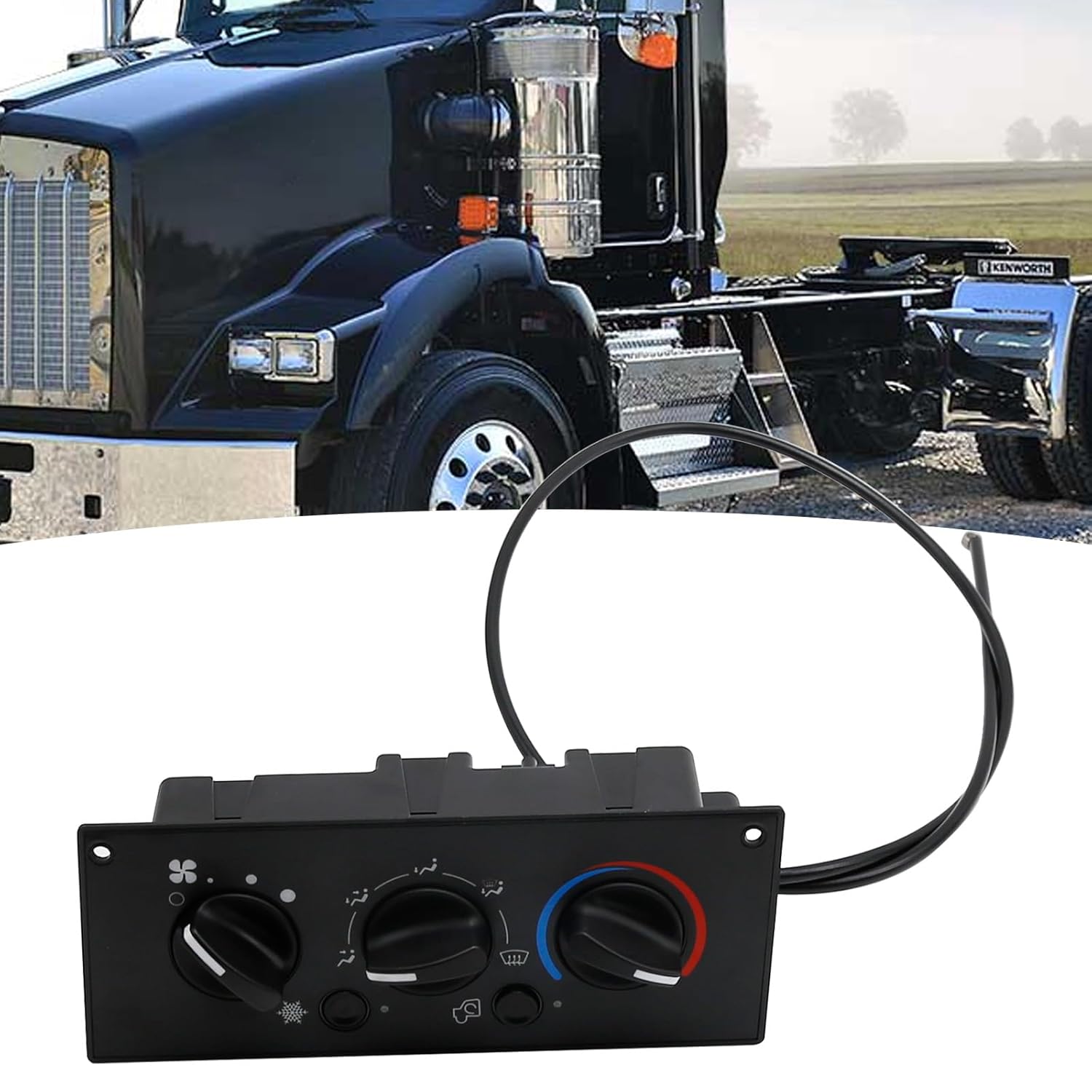 Heater A/C Control Switch 599-5511, Air Conditioning Control Module Panel Replacement for Kenworth C500 T300 T600A T800 W900 2002-2006 Replace F211025100 F211025110