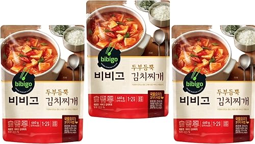 Comida tradicional coreana Estofado de kimchi con tofu 16.22oz (paquete de 3)