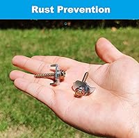 Vista 3 de 100 piezas de sujetadores de valla con poste de tornillo con fijador de alambre, grapa de valla para malla de alambre y valla tejida, instalación