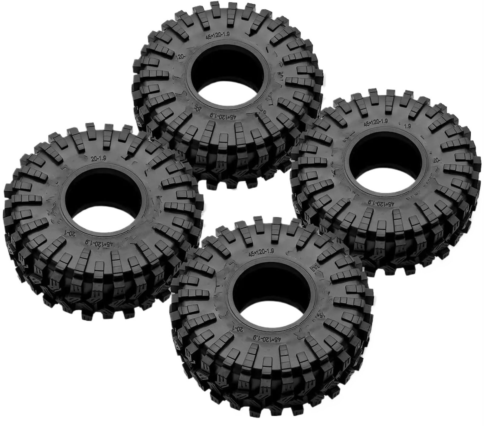 RC NeumáTicos Compatible con SCX10 para 90046 UTB18 TRX4 TRX6 para Redcat Gen8 7VS4-10 1.9in RC Juego De Neumáticos Goma 1/10 Neumático Trepador Control Remoto