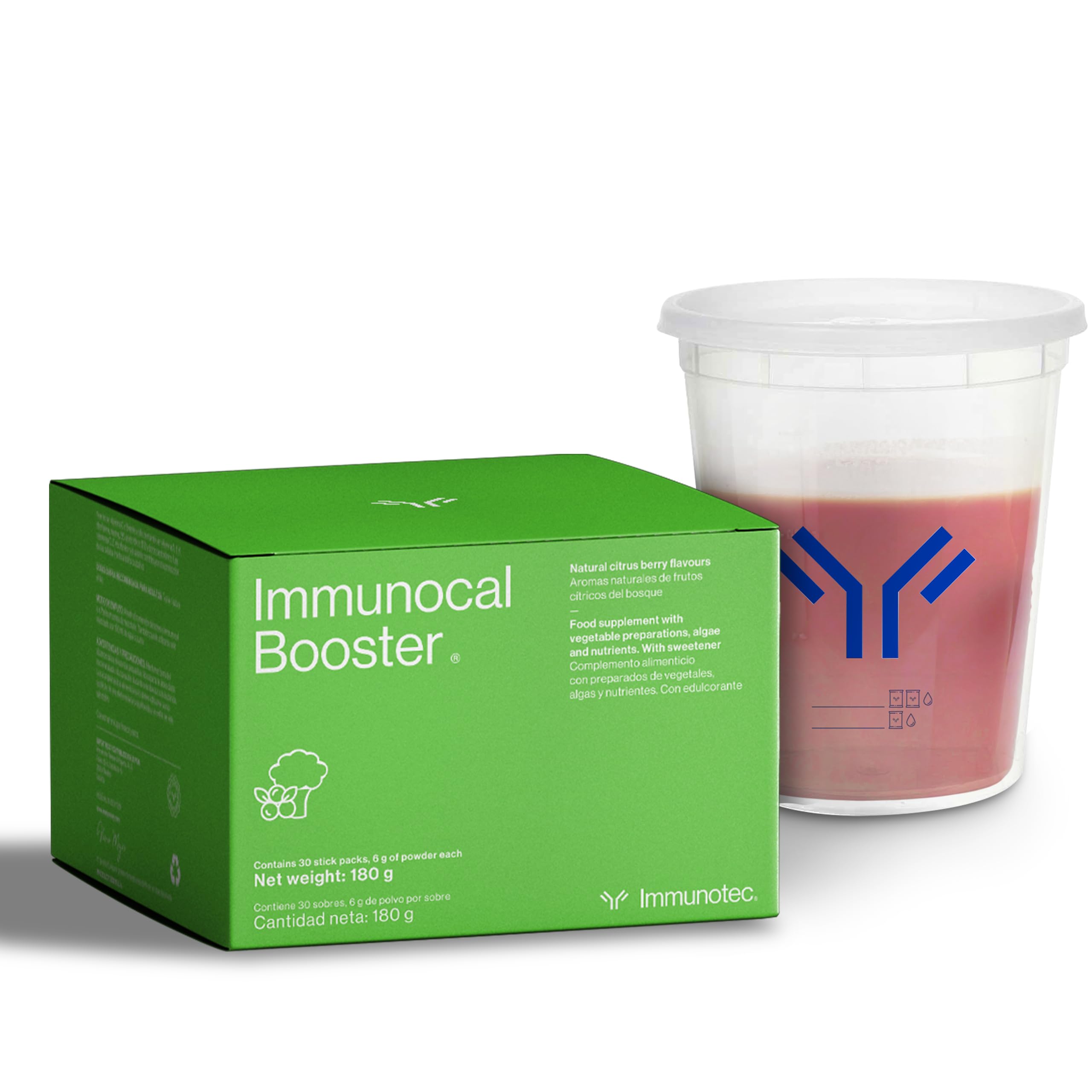 ImmunocalBooster® – +50 Fruits & Veggies, 20 Cal Superfood Antioxidant with Nrf2 Activator™, Selenium + Sulforaphane, Immune Support, Inflammation Aid | Gluten Free, Sugar Free | 30 Servings