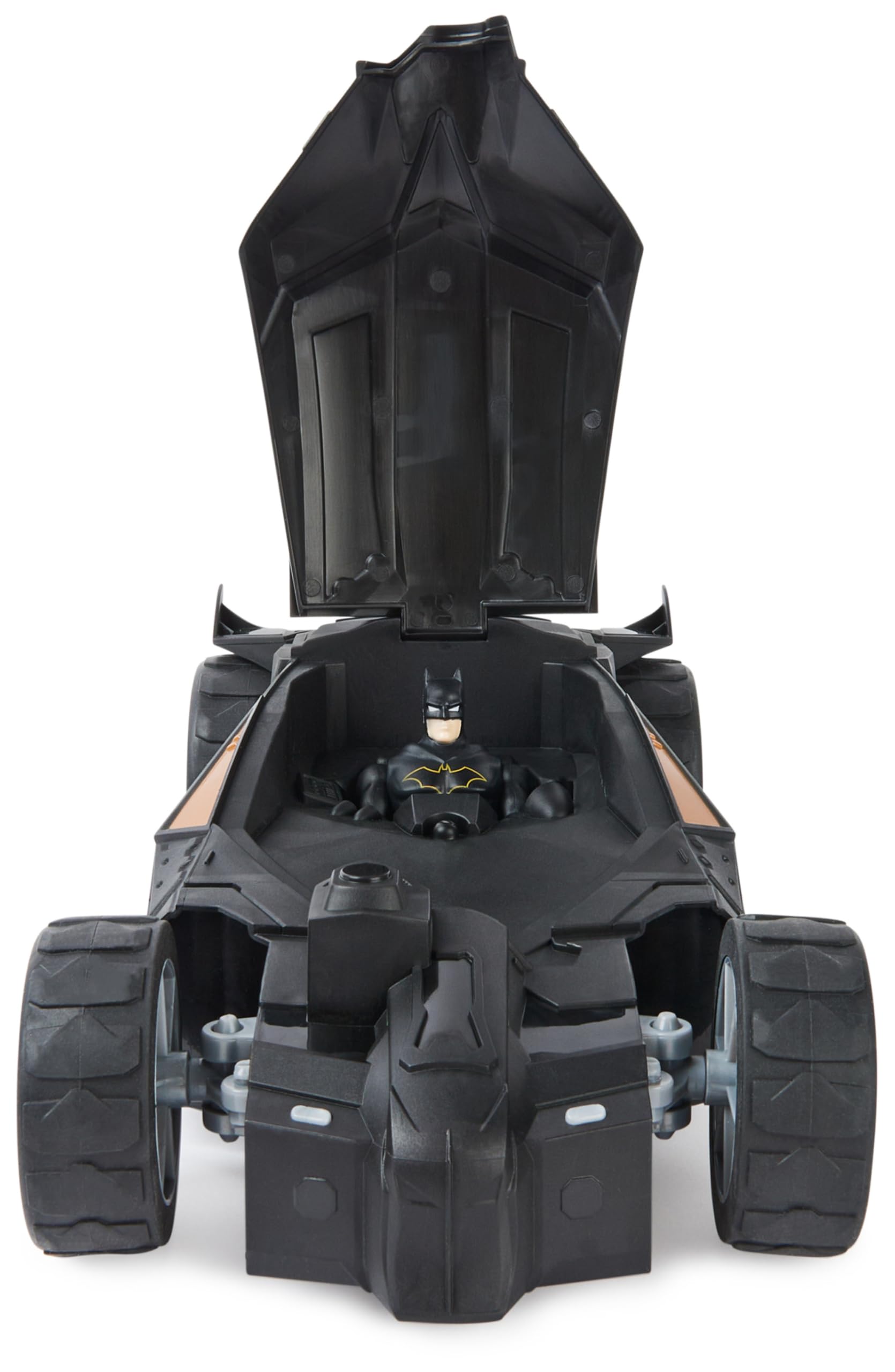 DC Comics - Batman Batmobile mit Fernsteuerung und Batman Figur (10cm) (2,4 GHz), einfach zu Fahren, kompatibel mit den Batman-10cm-Figuren, Maßstab 1:20, ab 4 Jahren