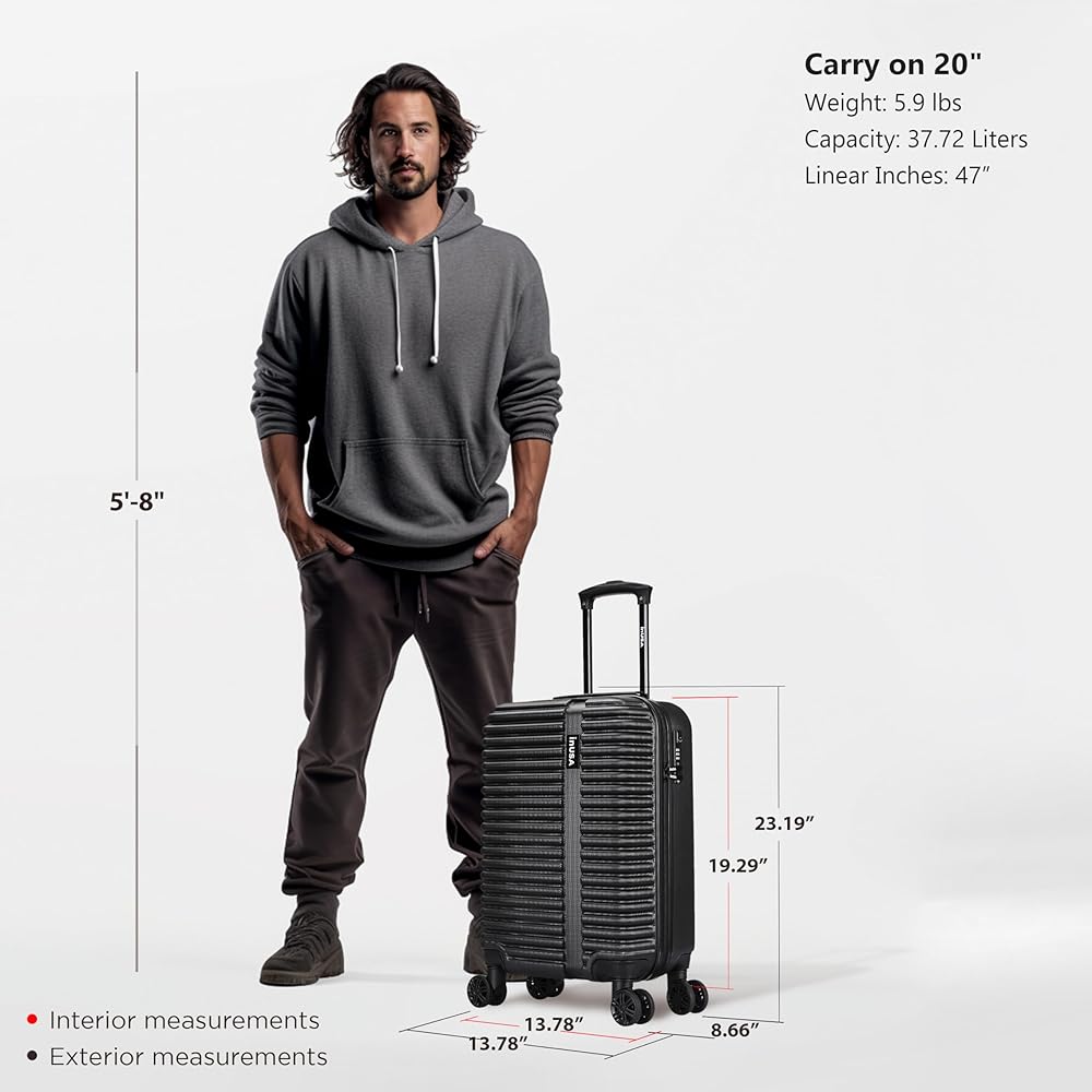 Amazon.com | InUSA ALLY Travel Suitcase with Spinner Wheels