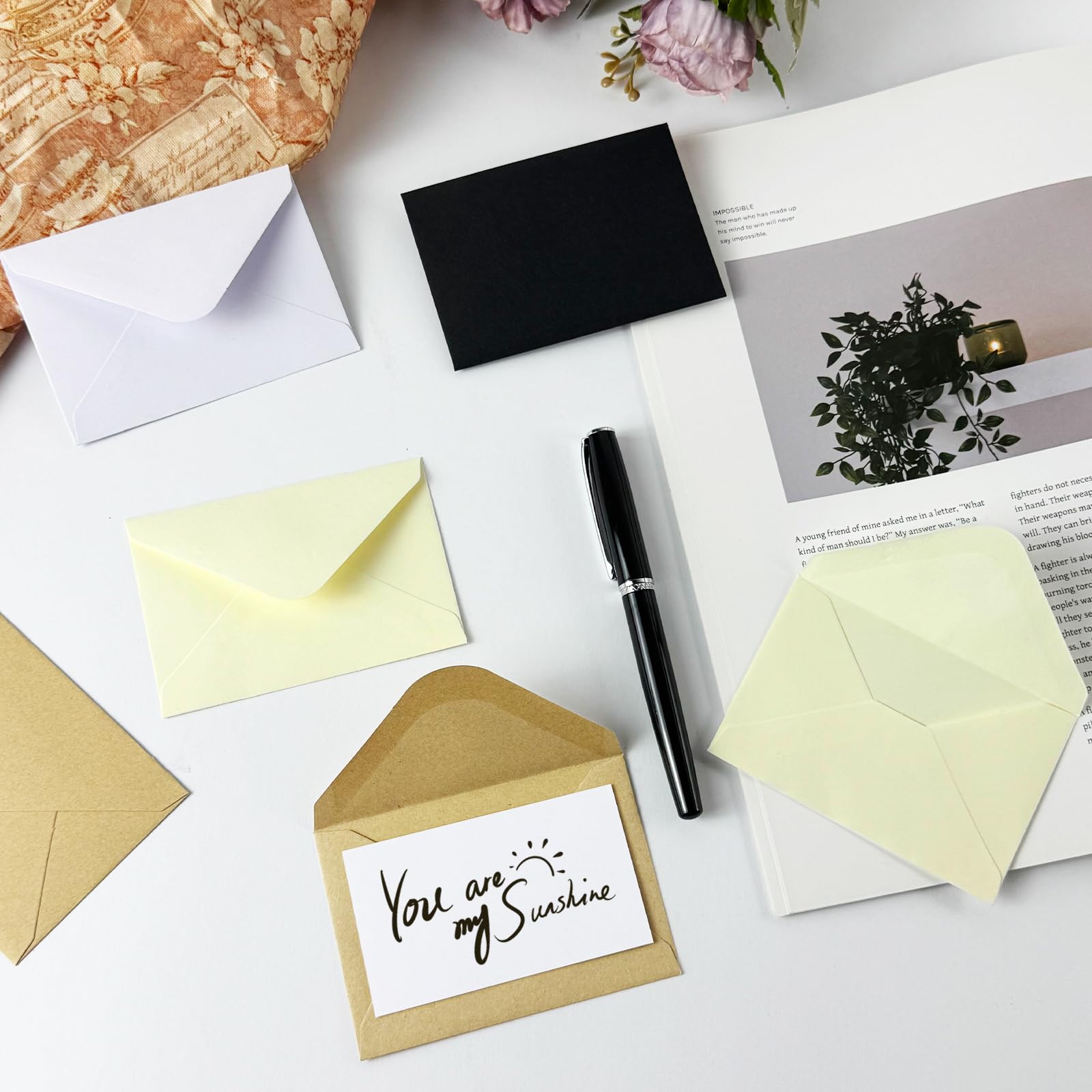 50 Packs of Gift Card Envelopes with Blank Cards，4x2.75 Mini Envelope Business card envelope (50, Black, 4x2.75): 4 x 2.75 inches White 100