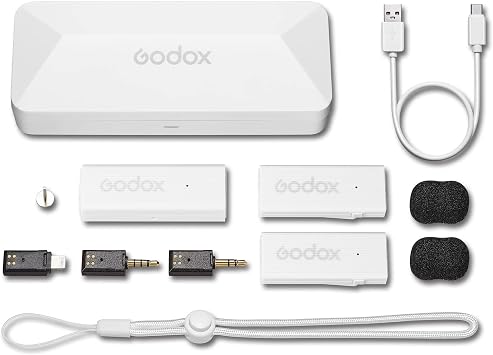 Godox MoveLink Mini 2.4GHz Lightning Wireless Microphone Kit, Cloud White