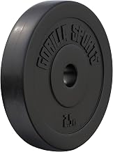 GORILLA SPORTS® Weight Plates - Single 1.25kg - 15kg or Set 27.5kg, 30kg, Hole 30mm, Plastic Coating, Black - Plate for Barbell, Dumbbell, Gym, Training, Fitness, Home