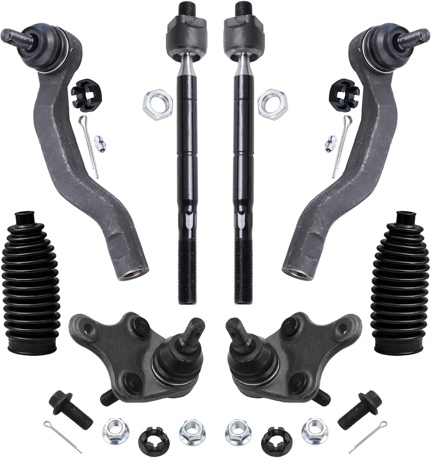 Detroit Axle - Front 8pc Suspension Kit for 2006-2018 Toyota RAV4, Outer Inner Tie Rod Ends Lower Ball Joints Boots 2007 2008 2009 2010 2011 2012 2013 2014 2015 2016 2017 Replacement