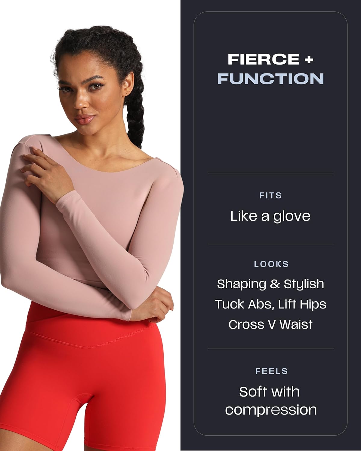 Aoxjox Trinity Workout Biker Shorts for Women Cross-Waist Crossover High Waisted Tummy Control Athletic Running Yoga Short 6" - Image 3