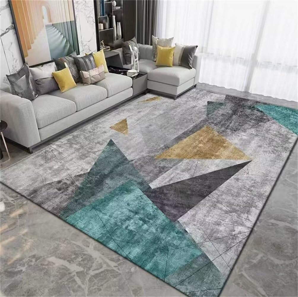 Tapis de couloir facile d'entretien et résistant motif géométrique