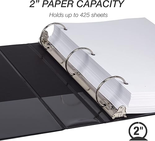 Vista 118 de Samsill (MP128587) - Carpeta de 3 anillos redondos de 3 pulgadas, fabricada en los EE. UU., con cubierta transparente personalizable para insertos