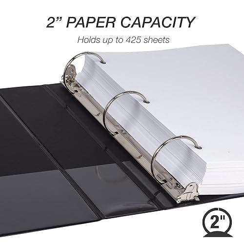 Vista 275 de Samsill (MP128567) - Carpeta de 3 anillos redondos de 2 pulgadas, fabricada en los EE. UU., con cubierta transparente personalizable para insertos