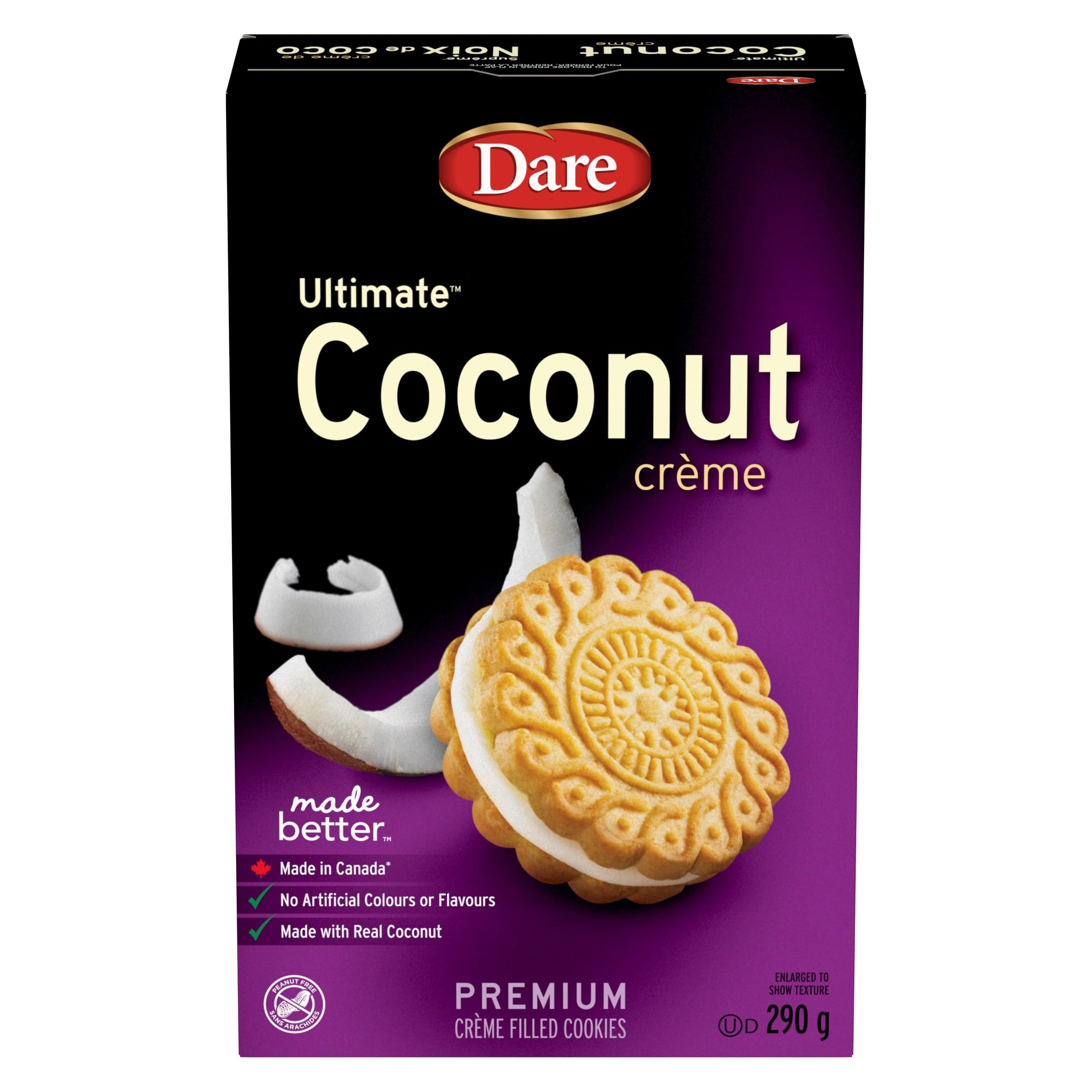 Dare Ultimate Coconut Creme Cookies, 290g/10.2 oz