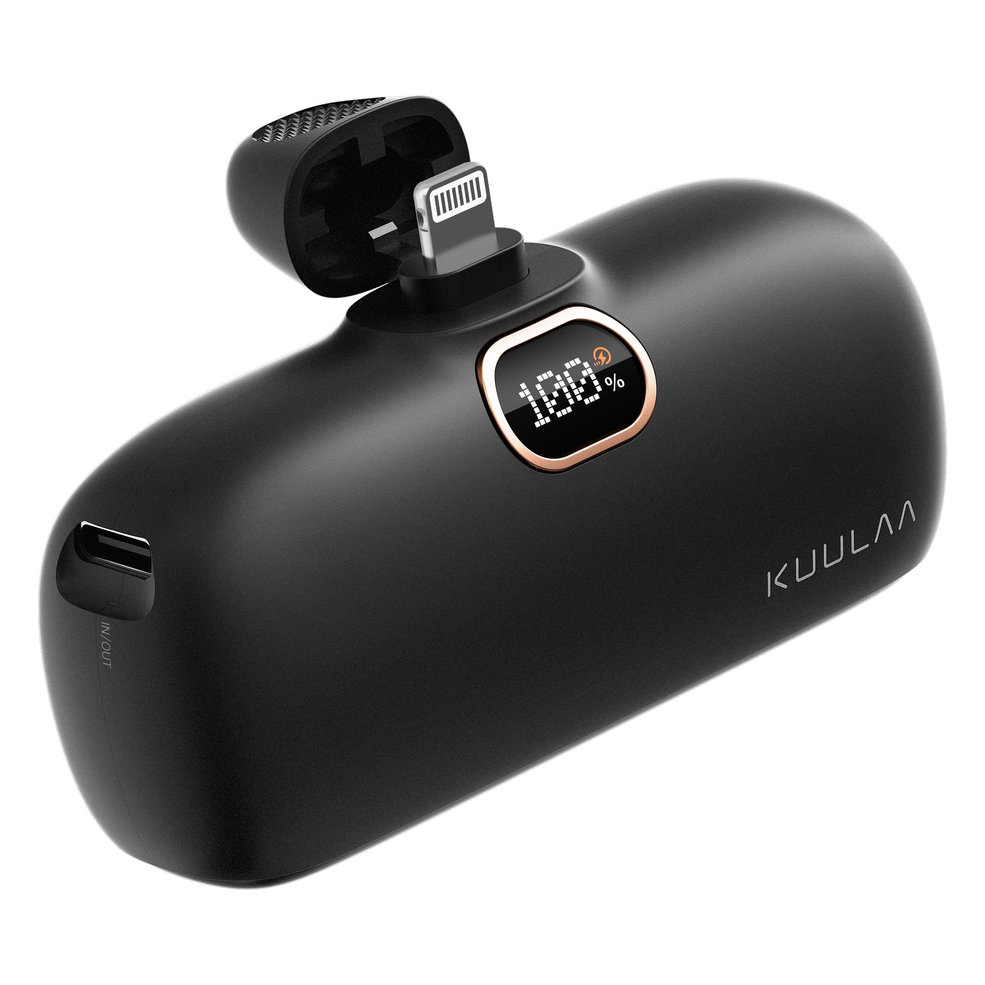 Kuulaa Mini iPhone Power Bank 5000mAh Battery Power Bank Small Portable Charger Plug-in Battery Pack for Compatible with iPhone 14/14 Plus/14 Pro/14 Pro Max/13/12/11 /XS/XR/X/8/7/6/Plus and More