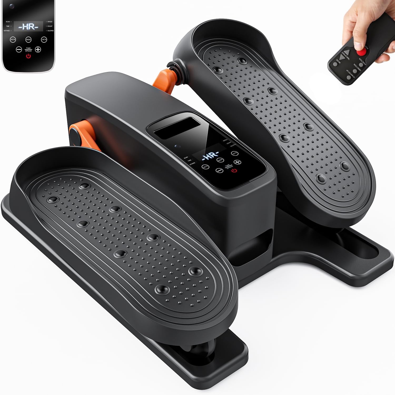 Under Desk Elliptical Machine, Quiet Seated Pedal Exerciser for Senior, Elliptical Exercise Machine Leg Exerciser for Home Office with Monitor, Remote and 12 Adjustable Speeds