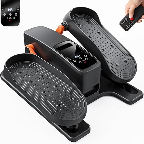 Under Desk Elliptical Machine, Quiet Seated Pedal Exerciser for Senior, Elliptical Exercise Machine Leg Exerciser for Home Office with Monitor, Remote and 12 Adjustable Speeds